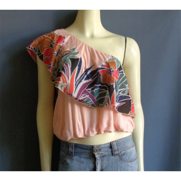 Free People Tops - Free People Floral One Shoulder Top XS